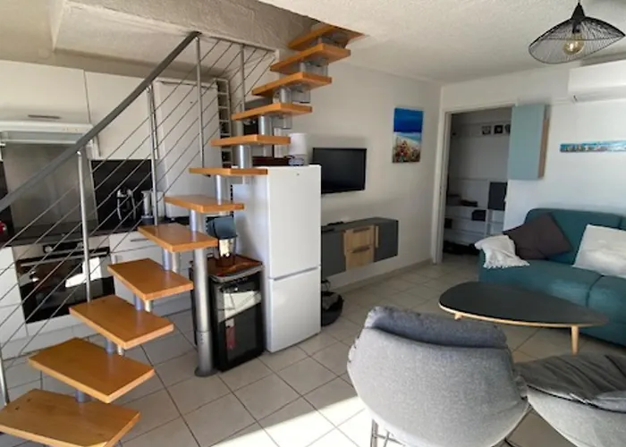 Port Leucate: T3 Duplex Climatise, 6 Pers, Face A La Mer, Parking - Fr-1-798-53 Апартаменты